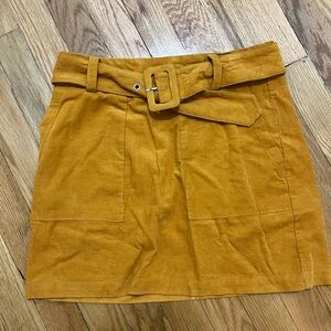 corduroy orange yellow skirt